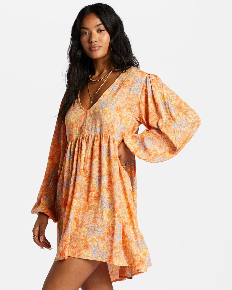 Billabong Secret Wish Babydoll Dress - Light Melon