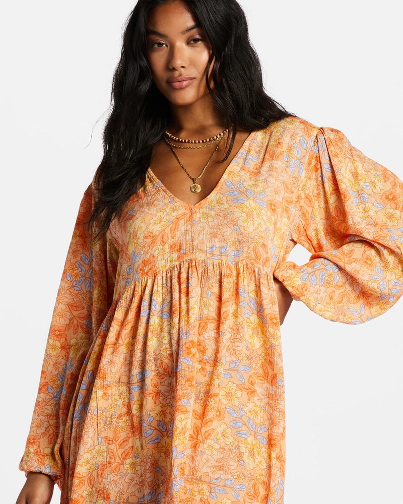 Billabong Secret Wish Babydoll Dress - Light Melon