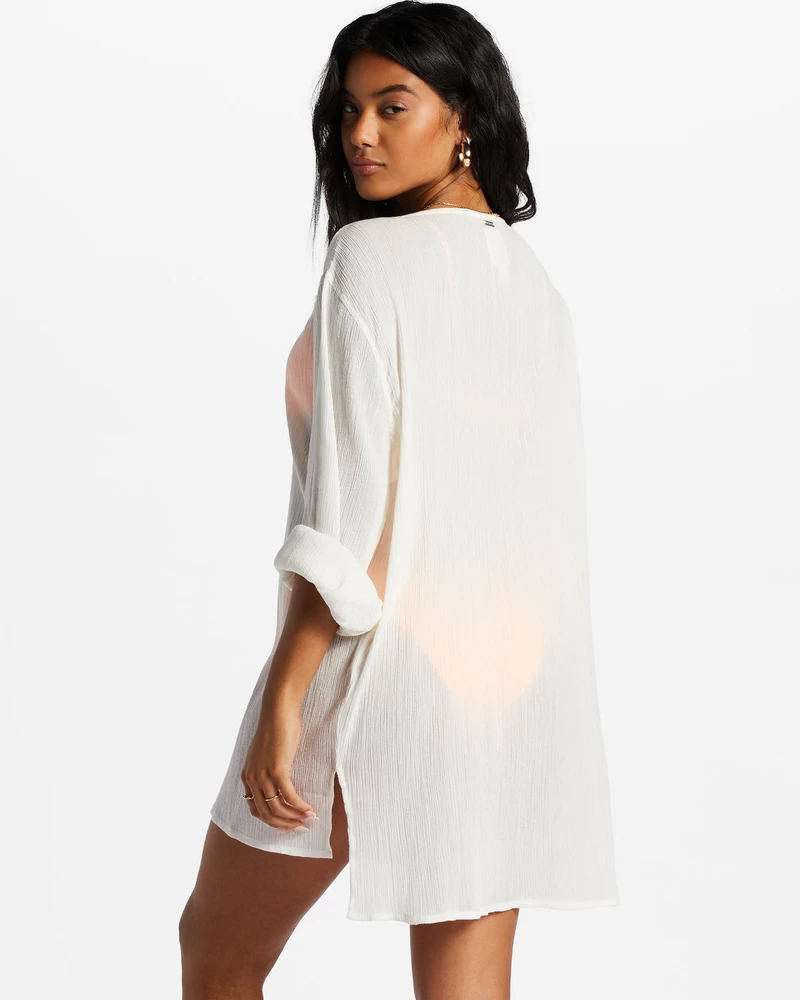 Billabong Blue Skies Beach Cover-Up Dress - Salt Crystal