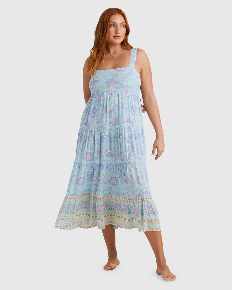 Billabong Hideaway Shine On Midi Dress - Mint