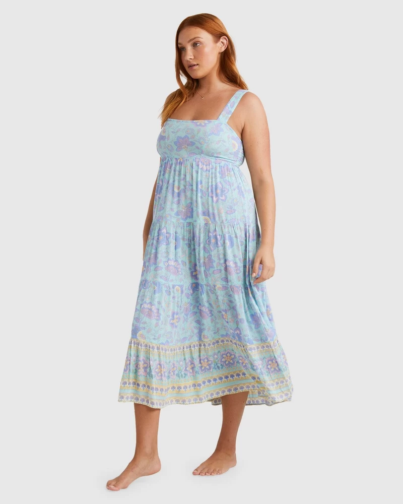 Billabong Hideaway Shine On Midi Dress - Mint