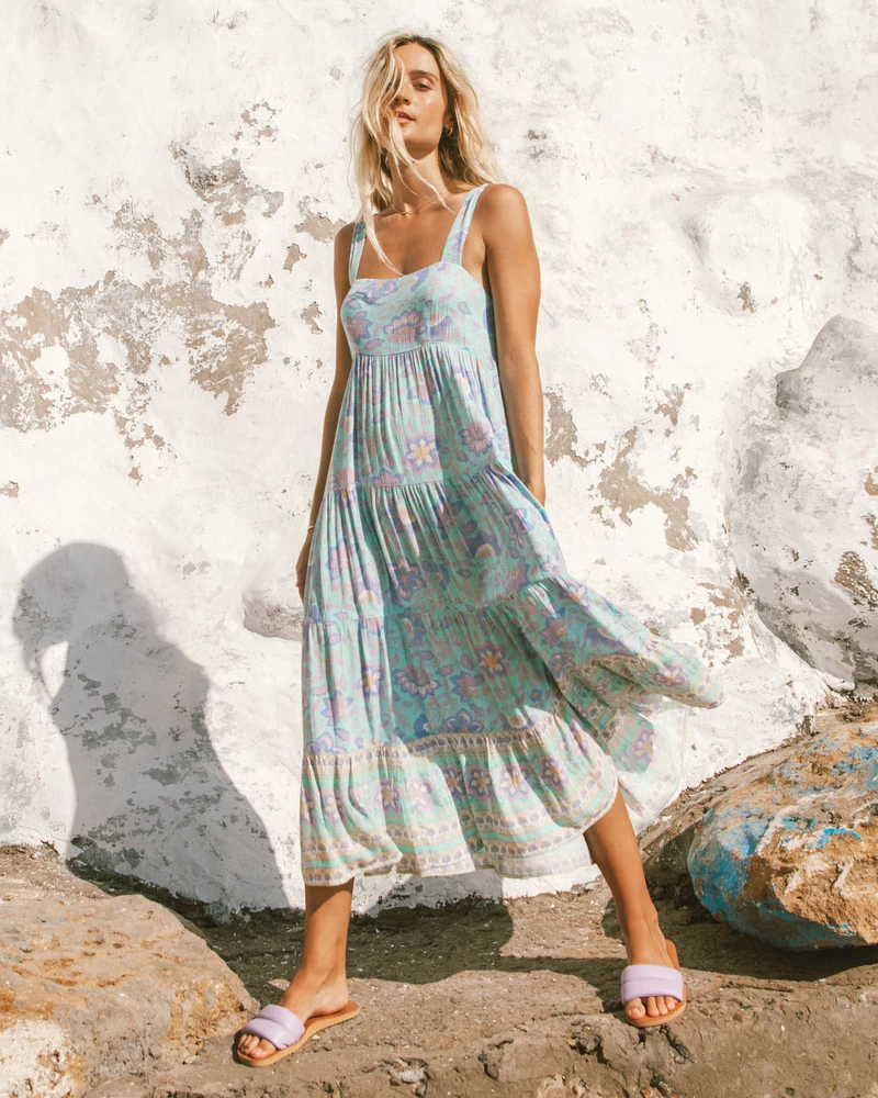 Billabong Hideaway Shine On Midi Dress - Mint