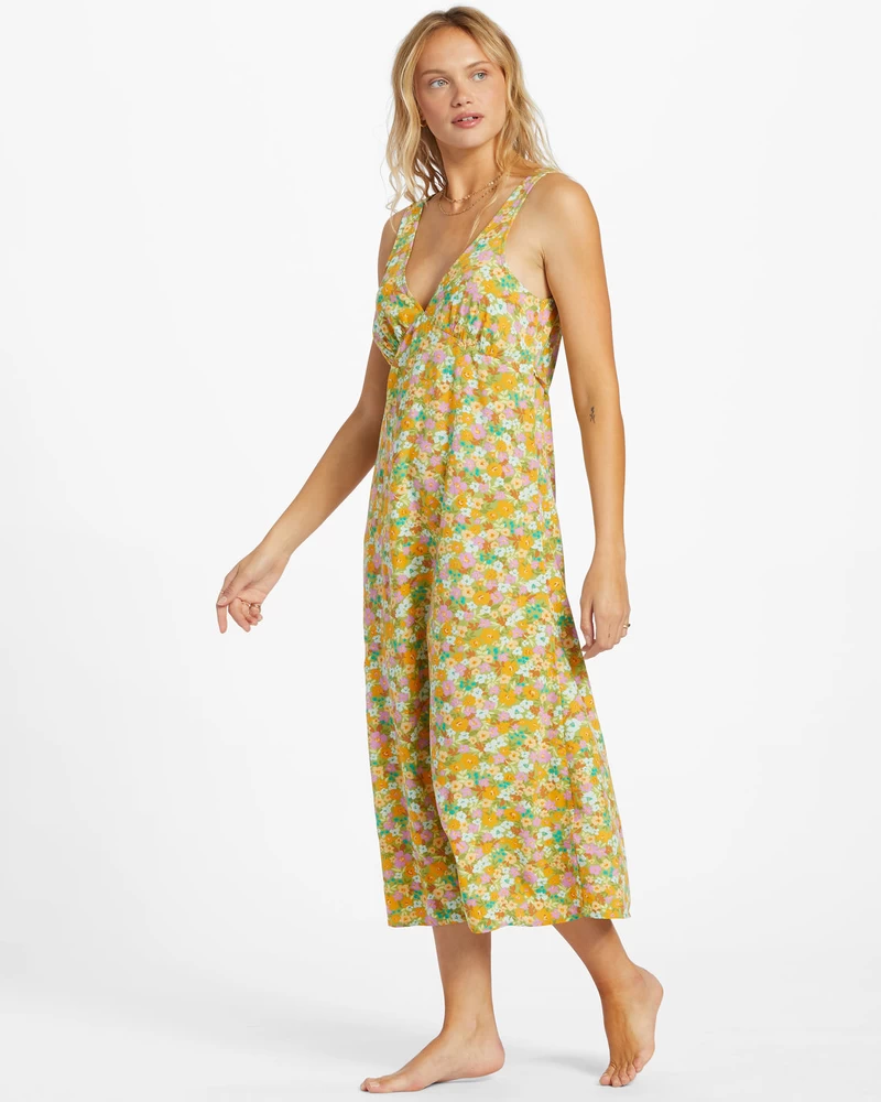 Billabong Feel The Love Midi Dress - Palm Green