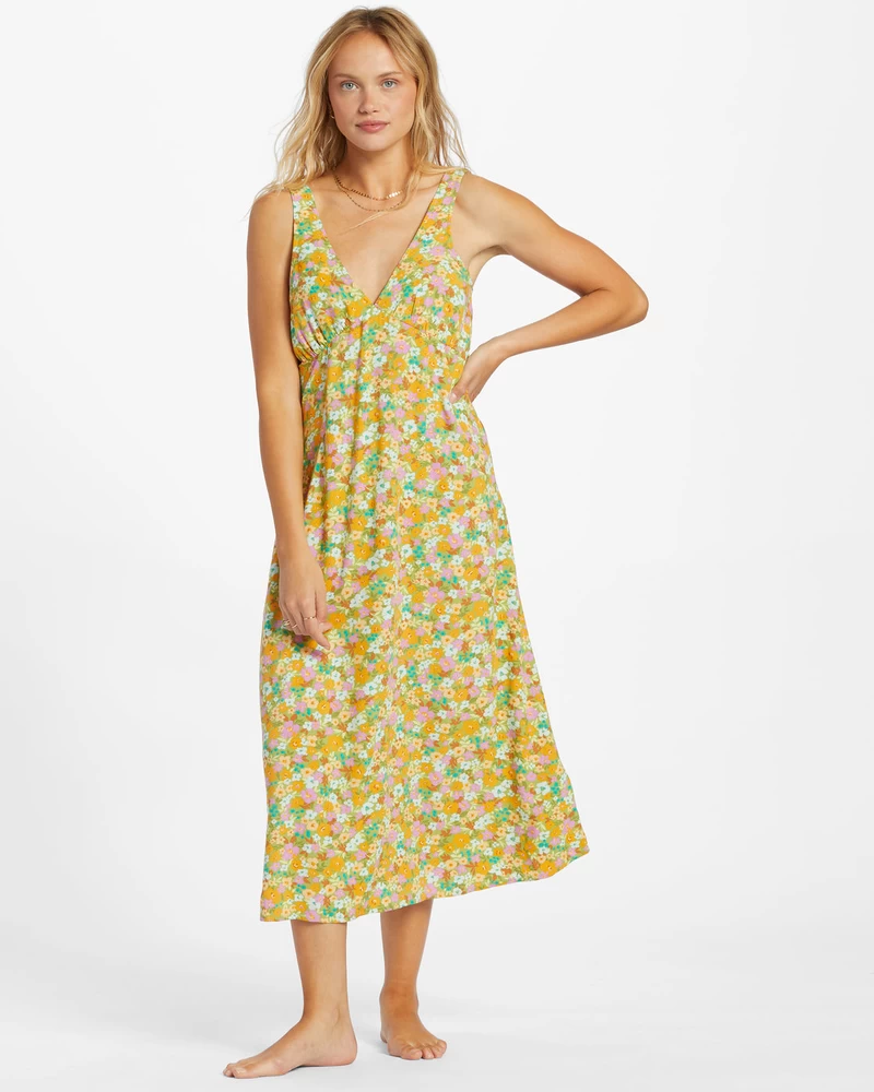 Billabong Feel The Love Midi Dress - Palm Green