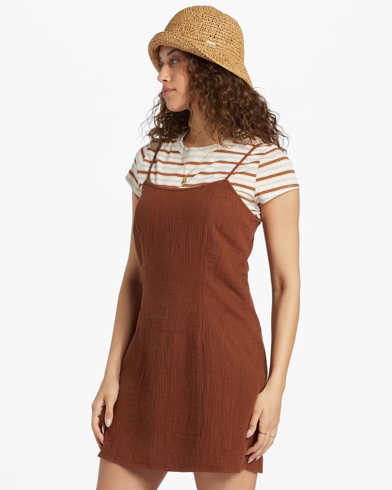Billabong Stay Awhile Mini Dress - Toasted Coconut