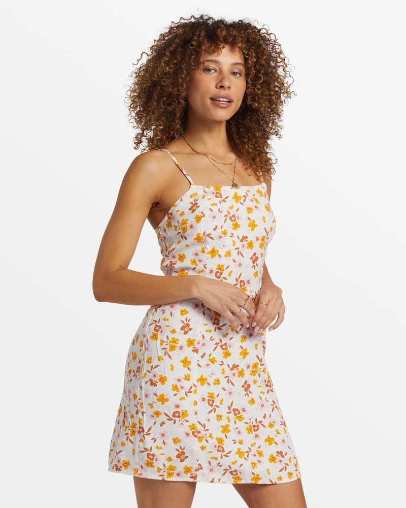 Billabong Stay Awhile Mini Dress - Salt Crystal