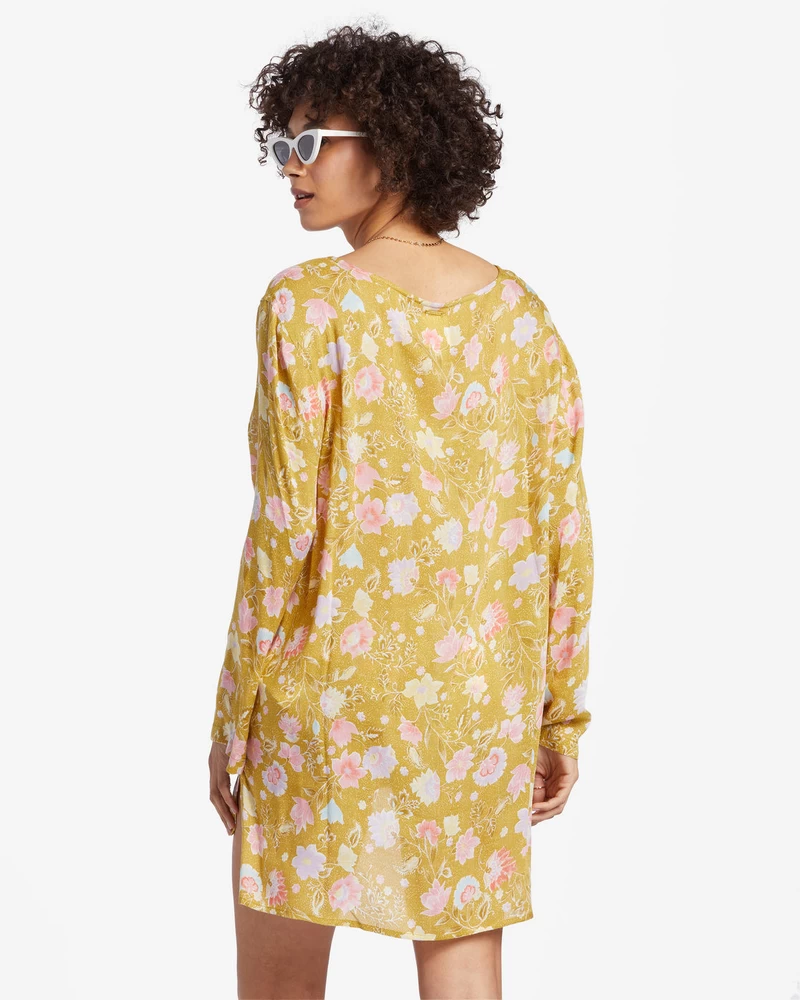 Billabong Blue Skies Gauze Beach Cover-Up - Green Envy