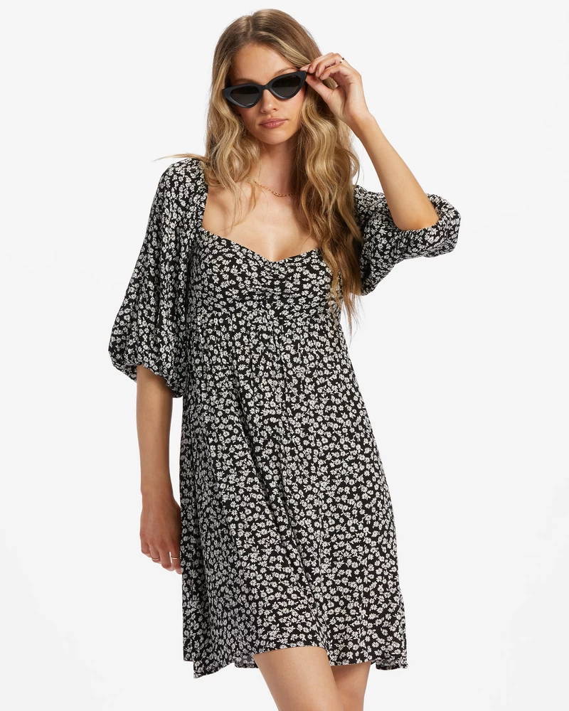 Billabong Spet Odmetena Obleka - črni Kamenček