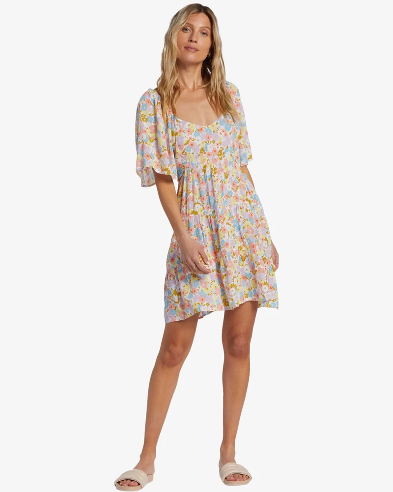 Billabong Take A Chance Babydoll Dress - Salt Crystal