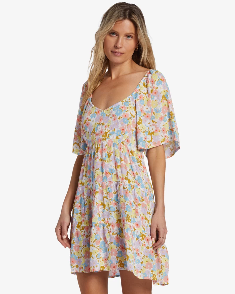 Billabong Take A Chance Babydoll Dress - Salt Crystal
