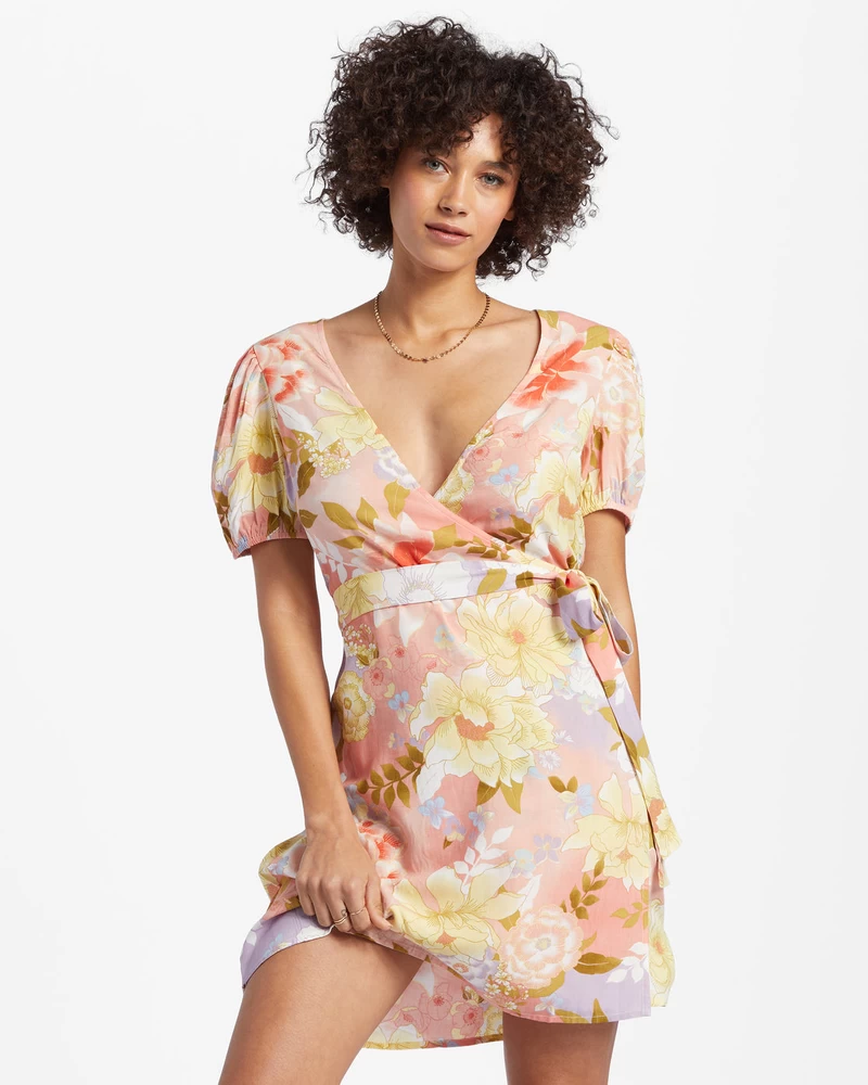 Billabong Hot Tropics Mini Anvelop Elbise - Tatlı şeftali