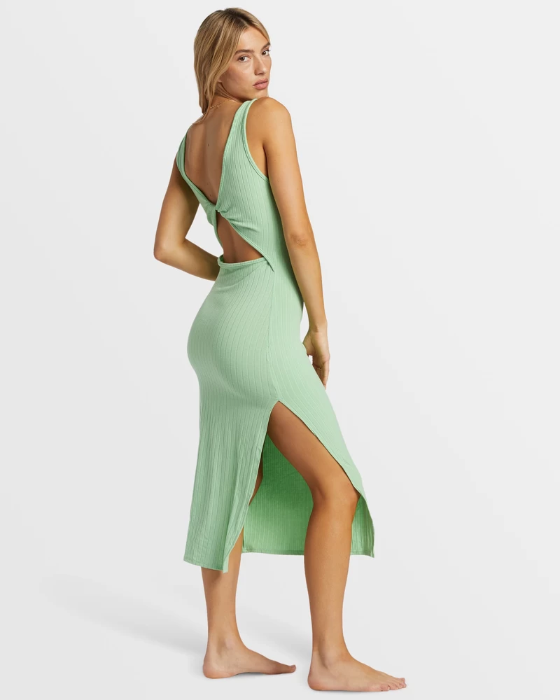 Billabong Take A Look Rib Knit Dress - Bright Meadow