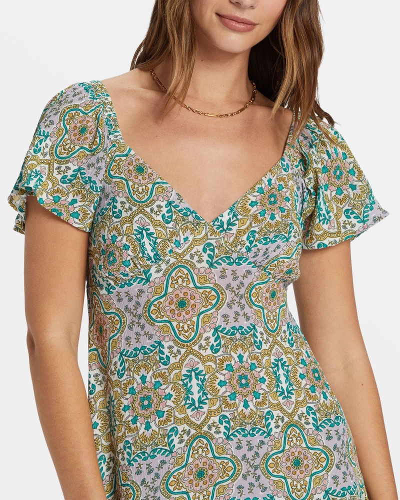 Billabong Summerside Tiered Midi Dress - Salt Crystal