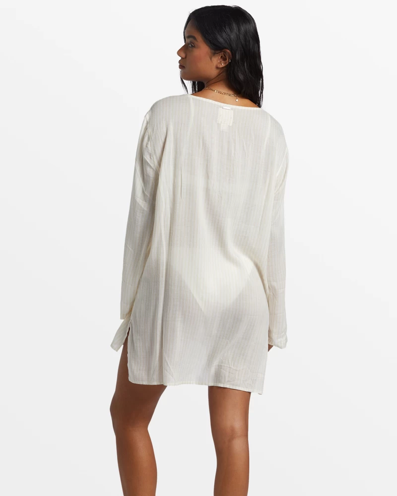 Billabong Blue Skies Beach Mini Dress - Salt Crystal
