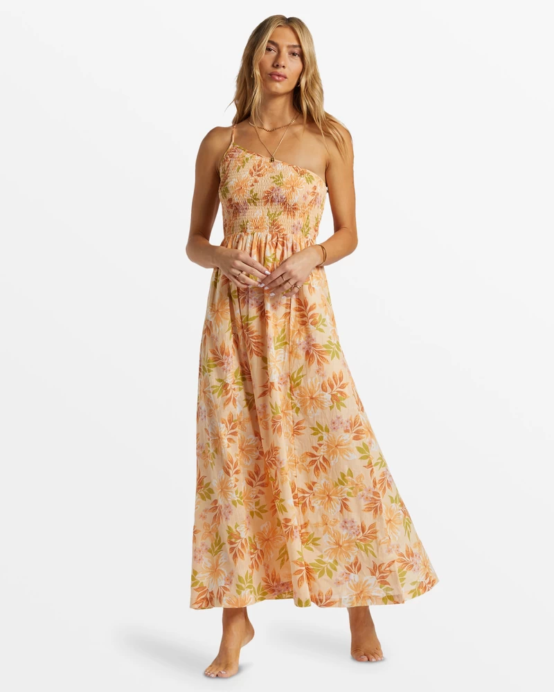 Billabong Warmer Days One Shoulder Maxi Dress - Peach Whip