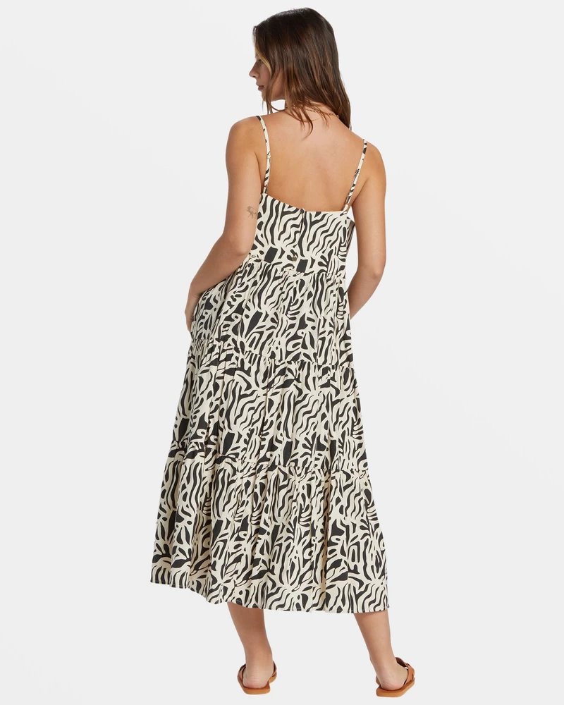 Billabong La Cala Tiered Maxi Dress - Black Sands