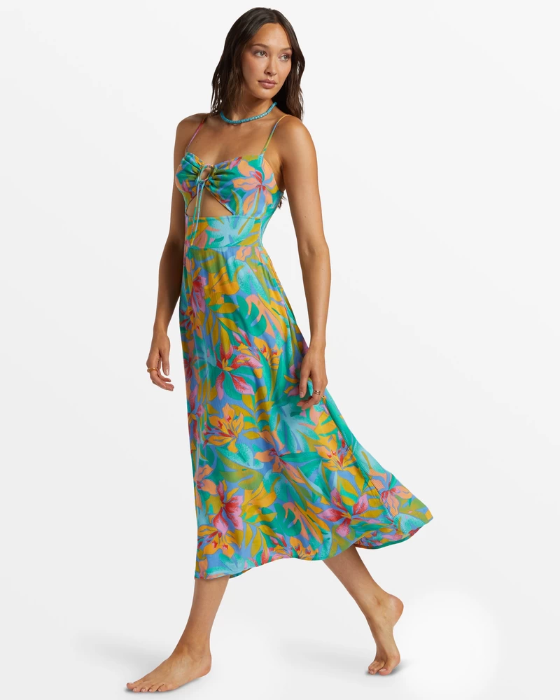 Billabong Red Hot Cut-Out Midi Dress - Marina
