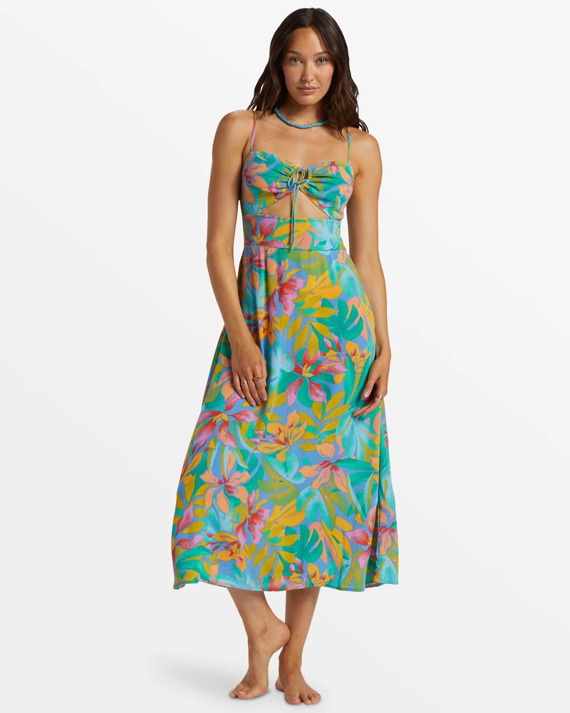 Billabong Red Hot Cut-Out Midi Dress - Marina