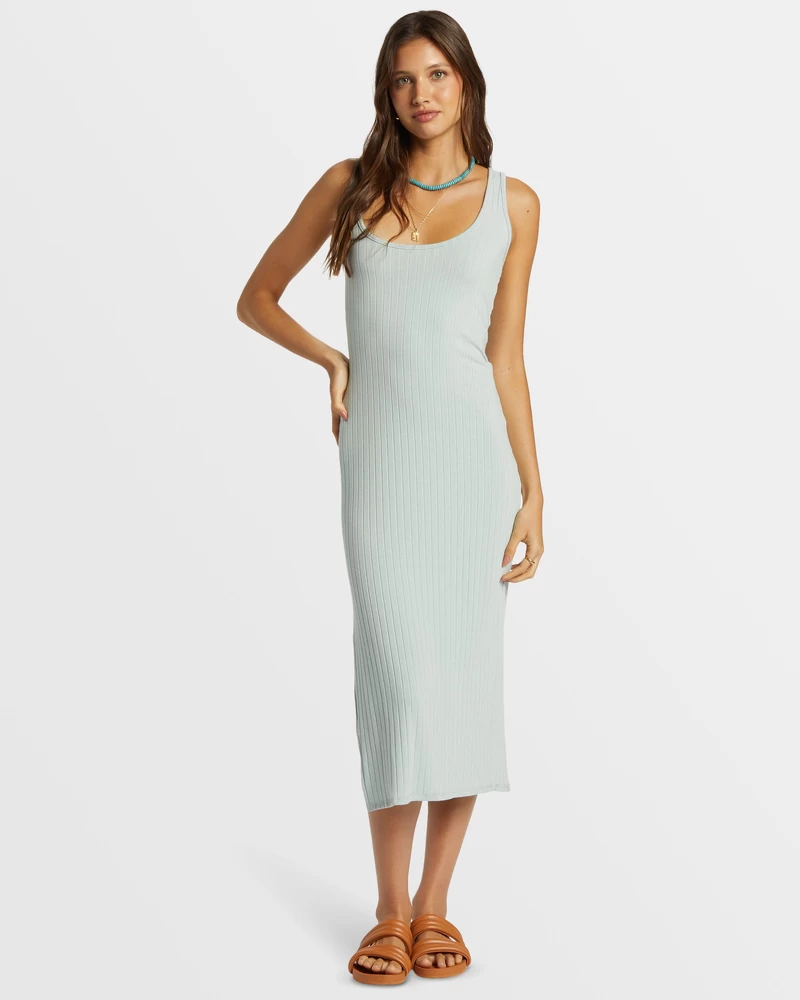 Billabong Take A Look Rib Knit Dress - Dusk Blue