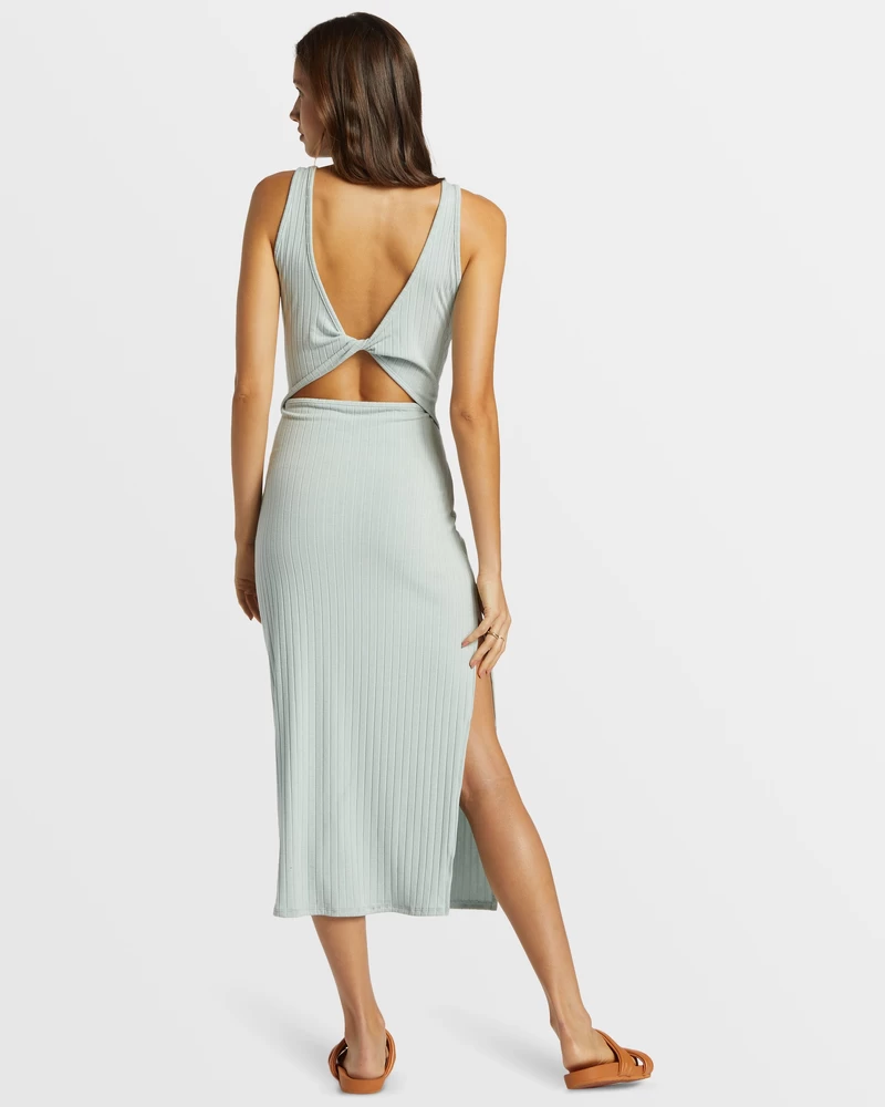 Billabong Take A Look Rib Knit Dress - Dusk Blue