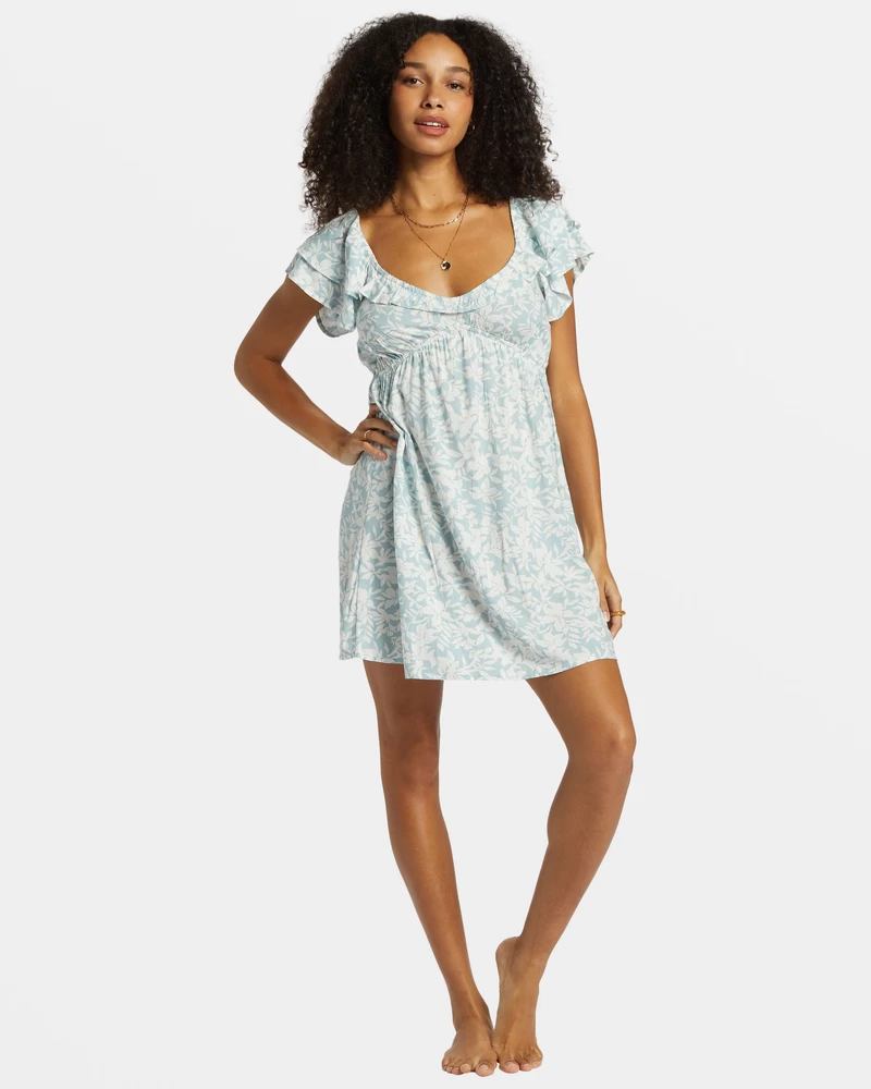 Billabong Enchant Me Mini Dress - Dusk Blue
