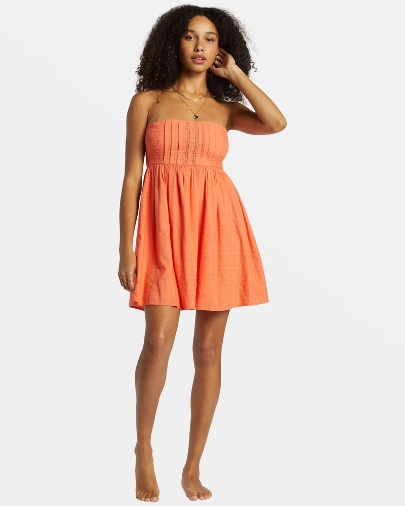 Billabong Summers End Mini Dress - Sweet Papaya