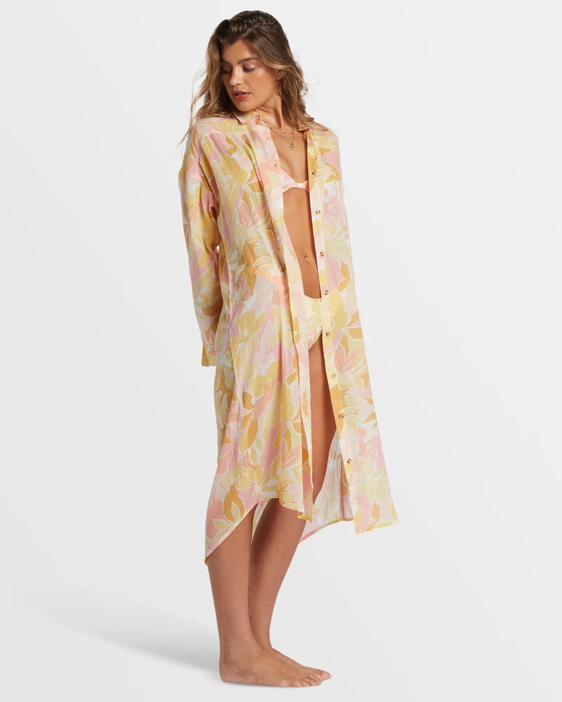 Billabong Daylight Dreamin Midi Shirt Swim Cover-Up - Multi
