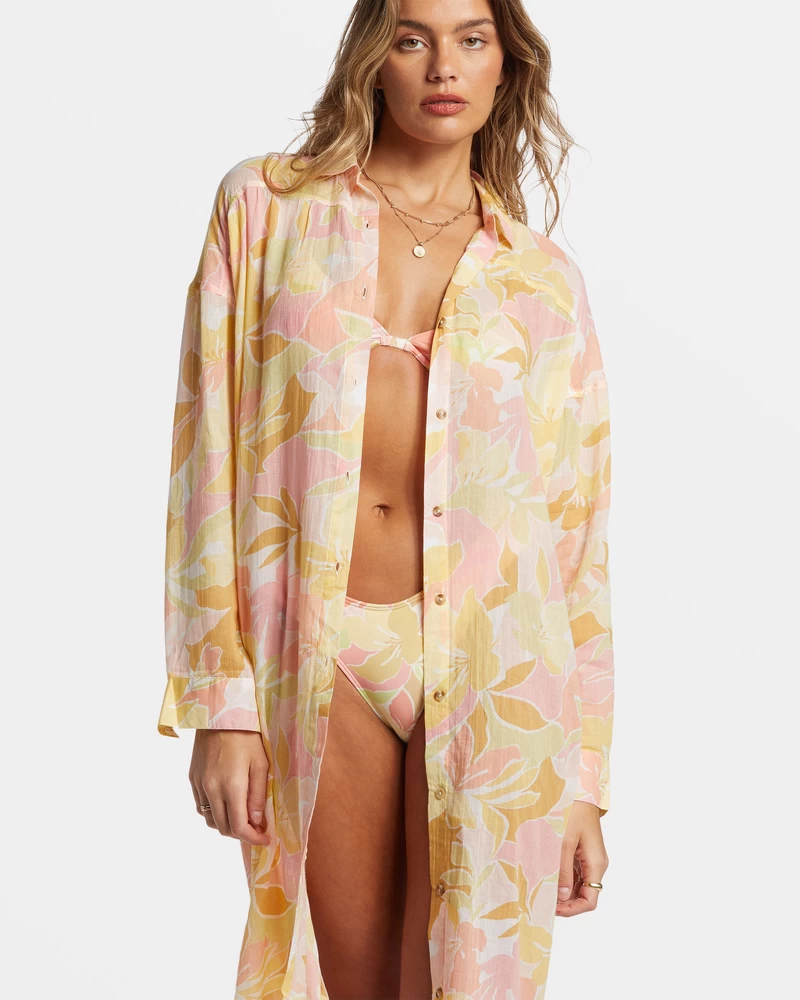 Billabong Daylight Dreamin Midi Shirt Swim Cover-Up - Multi