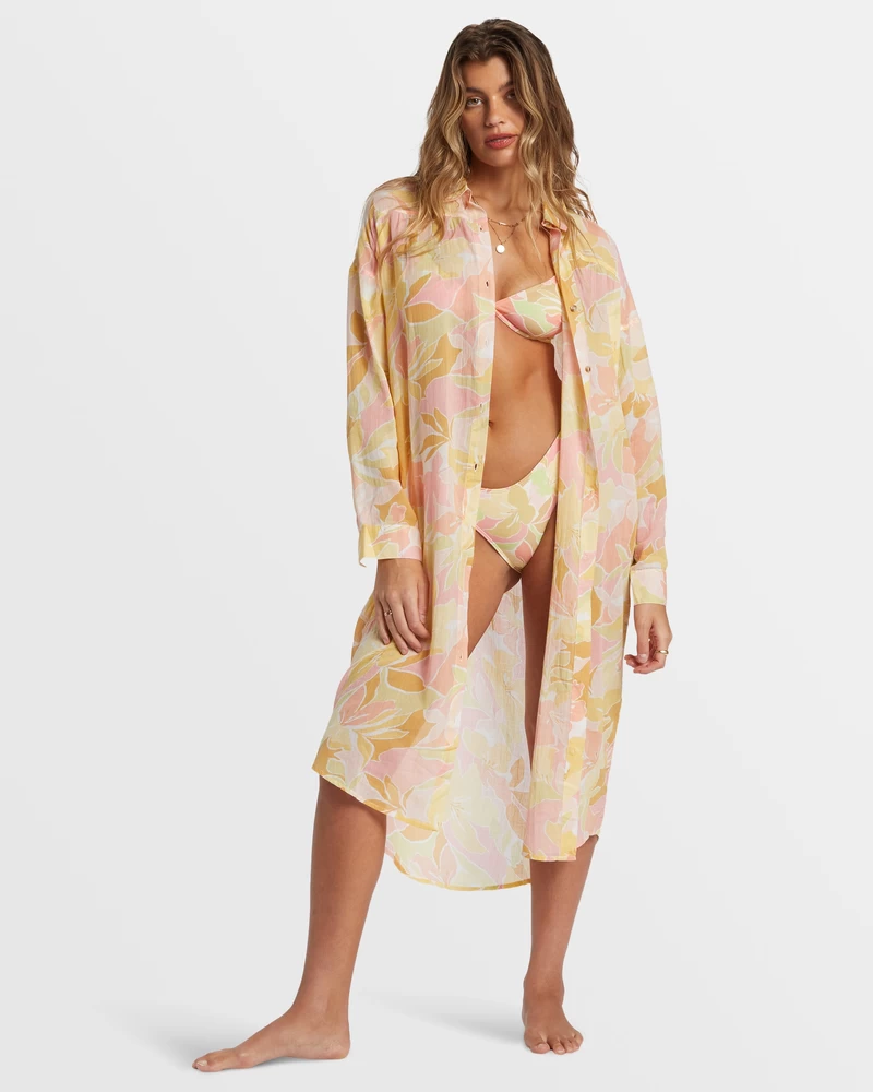 Billabong Daylight Dreamin Midi Shirt Swim Cover-Up - Multi