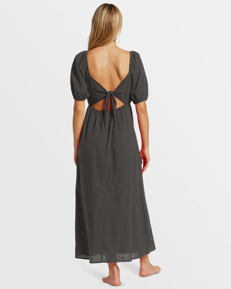 Billabong Love Fade Puff Sleeve Maxi Dress - Black Sands