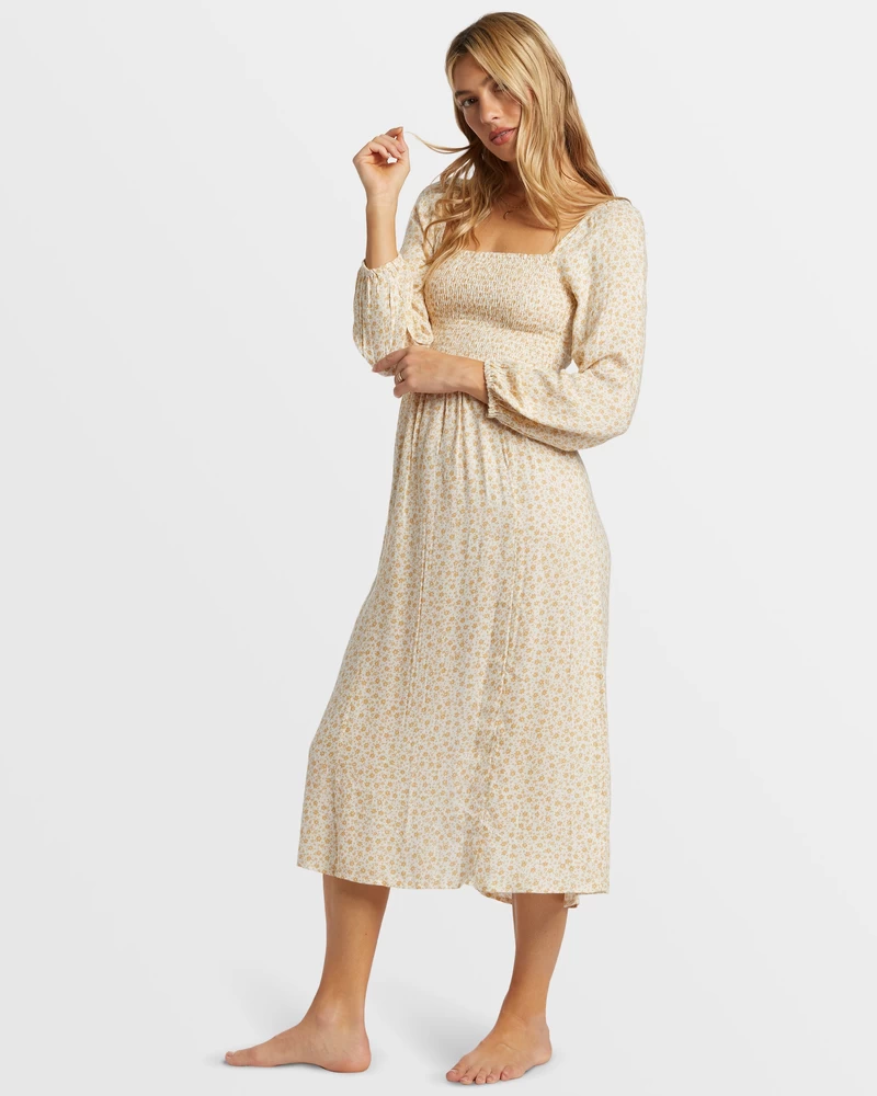 Billabong Lots Of Love Midi Dress - Hemp 2