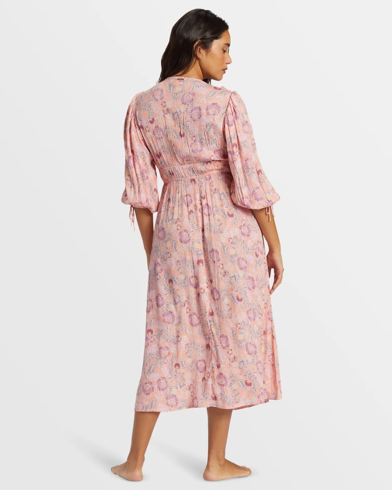 Billabong Paradise Sky Midi Dress - Peach Paradise