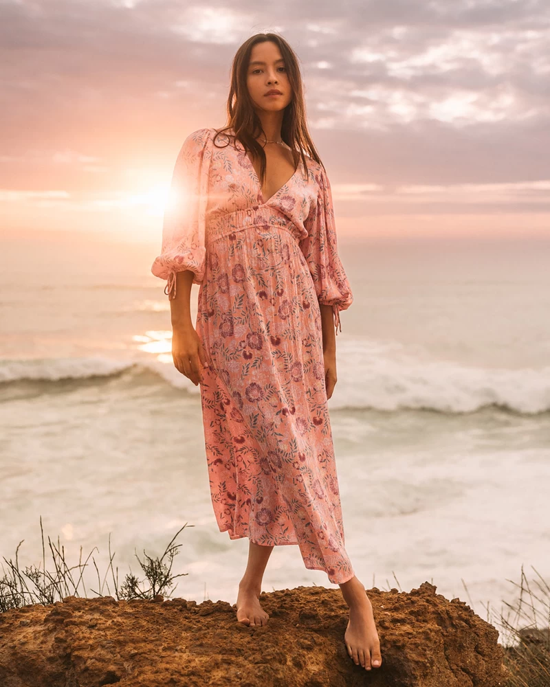 Rochie Midi Billabong Paradise Sky - Peach Paradise