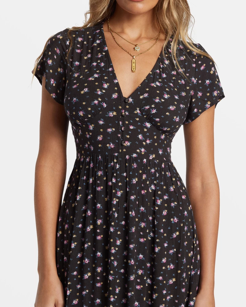 Billabong Morning Sky Midi Dress - Black Sands
