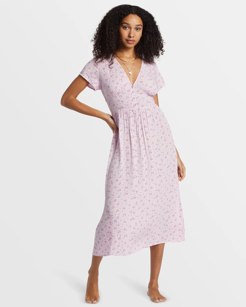 Billabong Morning Sky Midi Dress - Iced Lavender