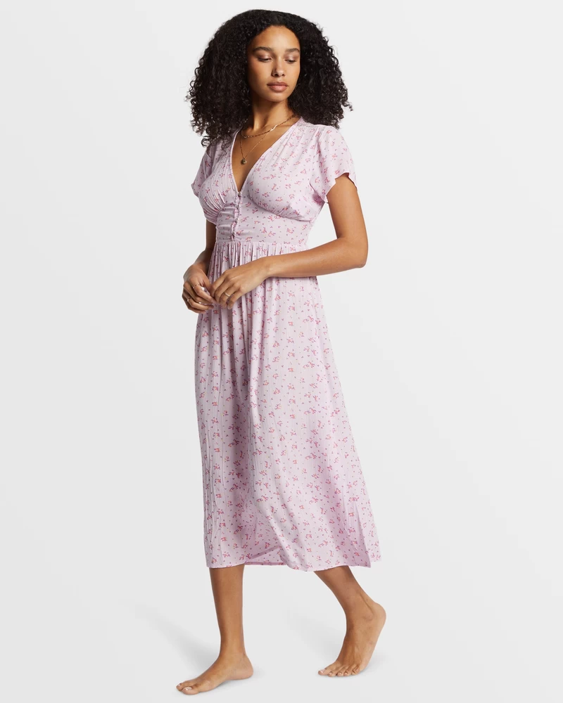 Billabong Morning Sky Midi Dress - Iced Lavender