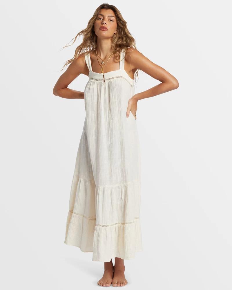 Billabong Summers End Maxi Dress - White Cap