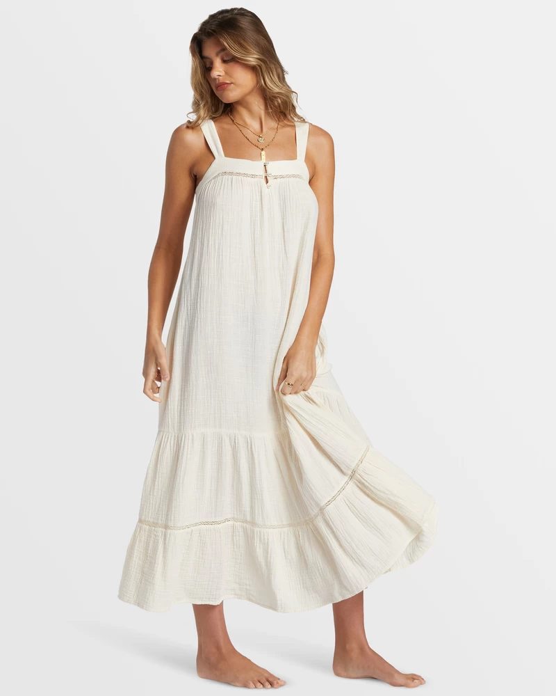 Billabong Summers End Maxi Dress - White Cap