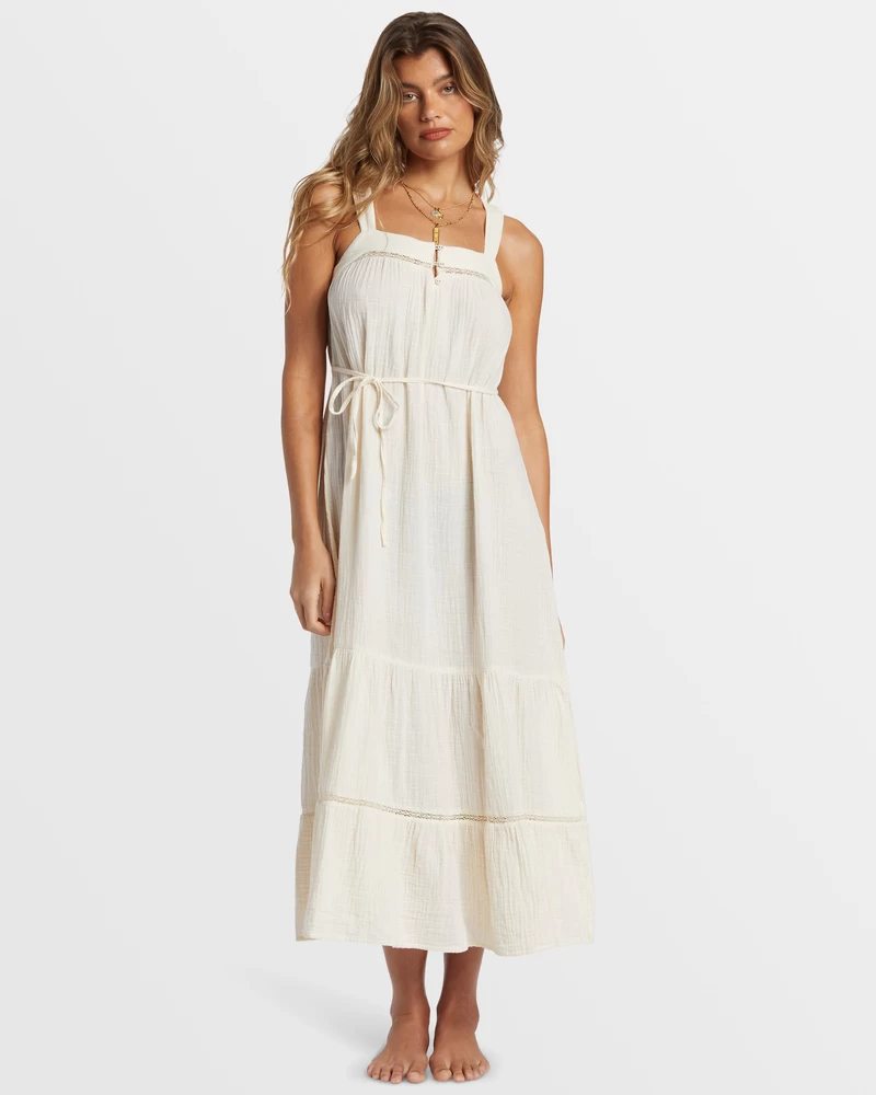 Billabong Summers End Maxi Dress - White Cap