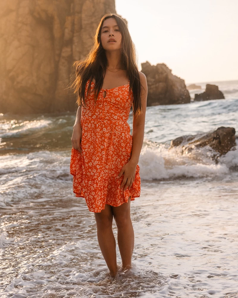 мини рокля Billabong Texas - папая