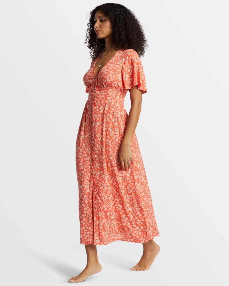 Billabong Floral Dreamer Maxi Dress - Papaya