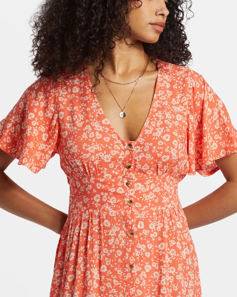 Billabong Floral Dreamer Maxi Dress - Papaya