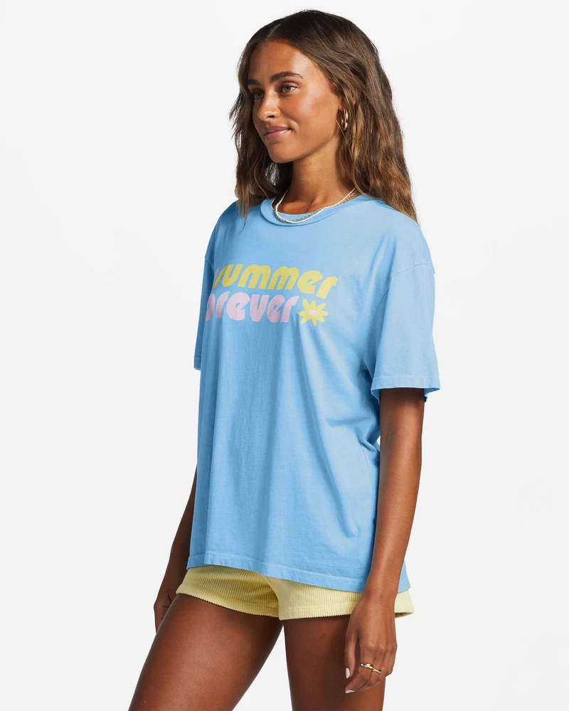 Billabong Forever And Ever Oversized T-Shirt - Summer Sky