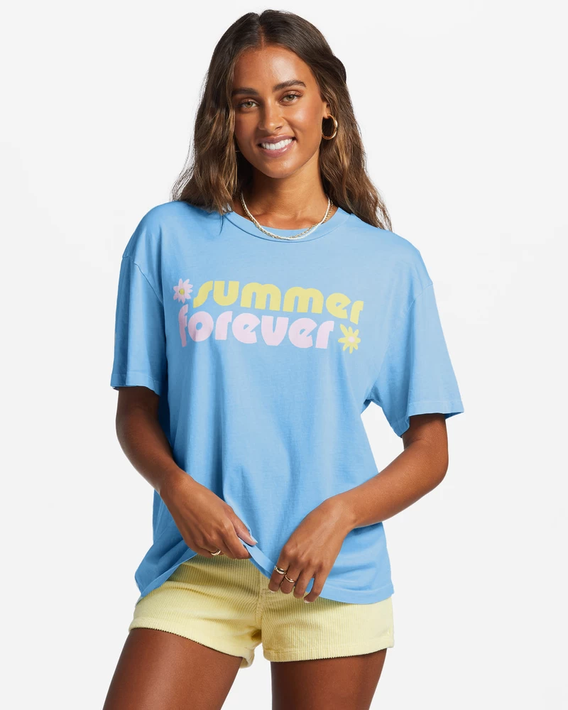 Billabong Forever And Ever Oversized T-Shirt - Summer Sky