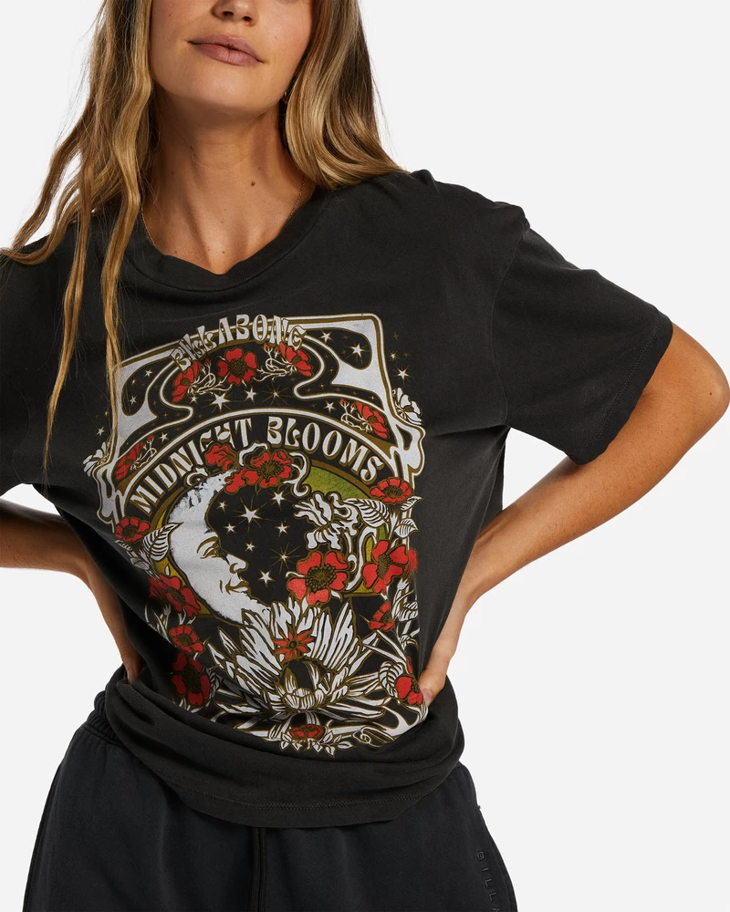 Billabong Midnight Blooms T-Shirt - Off Black