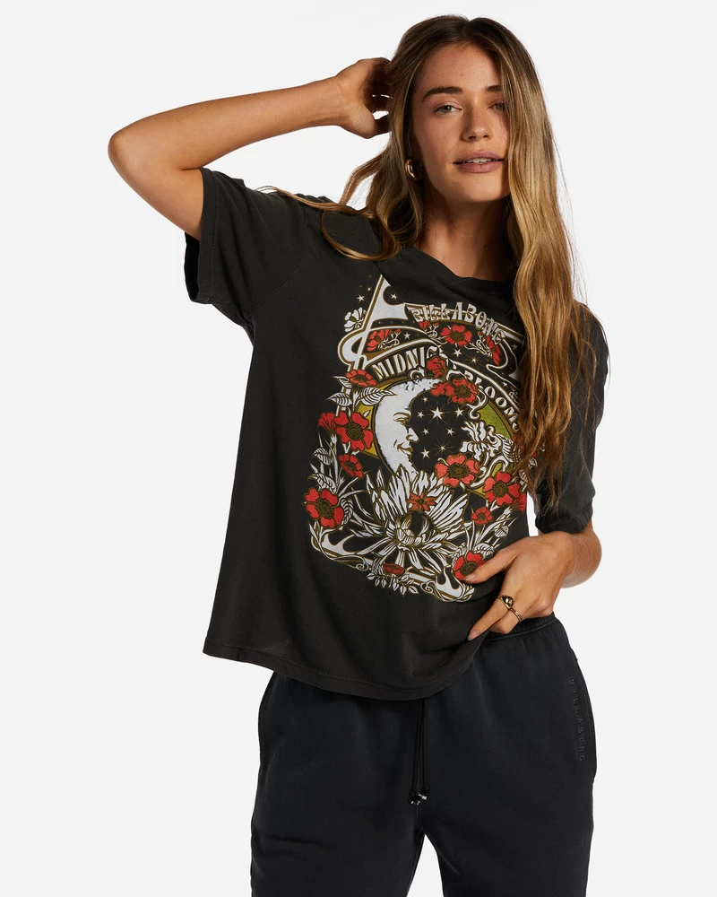 Billabong Midnight Blooms T-Shirt - Off Black