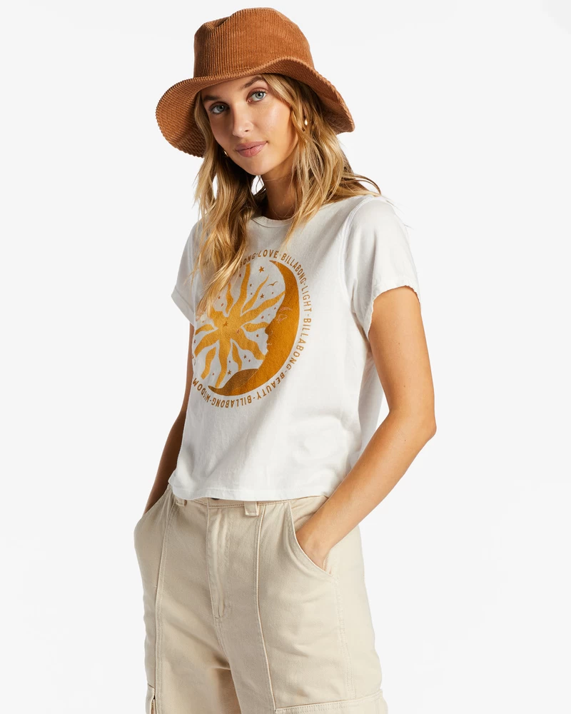 Billabong Love Un Light Boxy Tops - Sāls Kristāls
