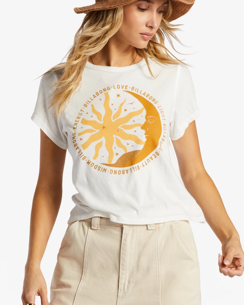Billabong Love Un Light Boxy Tops - Sāls Kristāls