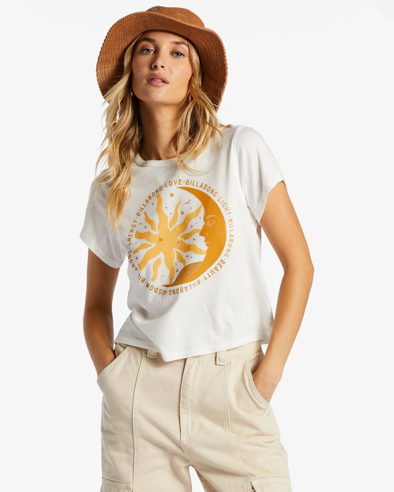 Billabong Love Un Light Boxy Tops - Sāls Kristāls