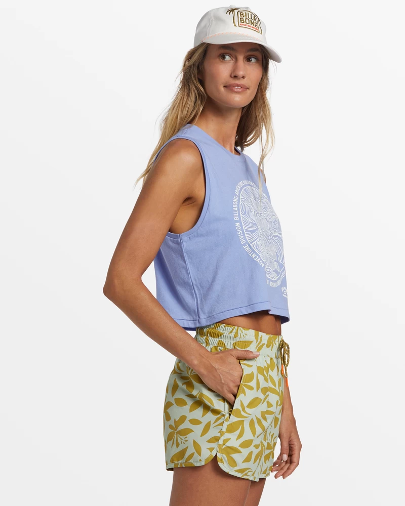 Billabong A/Div Cropped Muscle Tank Top - Cosmic Blue